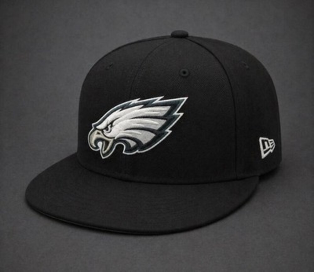 Philadelphia Eagles New Era 59FIFTY Fitted Hat 7 3/8 Black NFL Cap Flat
